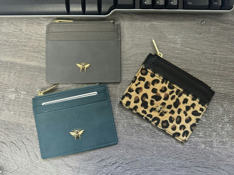 Alice Wheeler Bee Vegan Leather Coin & Card Purse