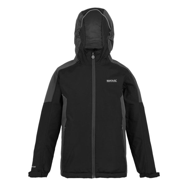 Regatta Boy's Hurdle V Waterproof Jacket - Black/Seal Grey