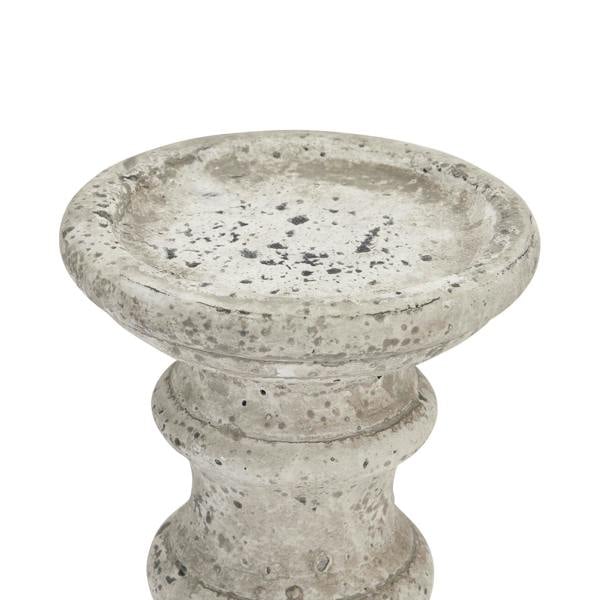 Hill Interiors Ceramic Column Candle Holder - Stone - 