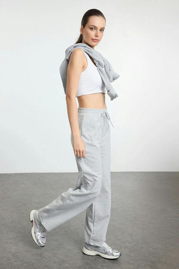 WOVCOR Cotton Wide Leg Thin Knit Jogger