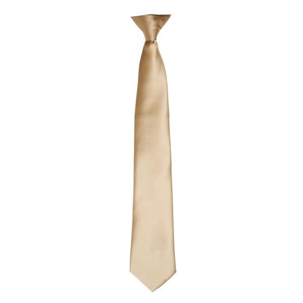 Premier Colours Mens Satin Clip Tie - Khaki