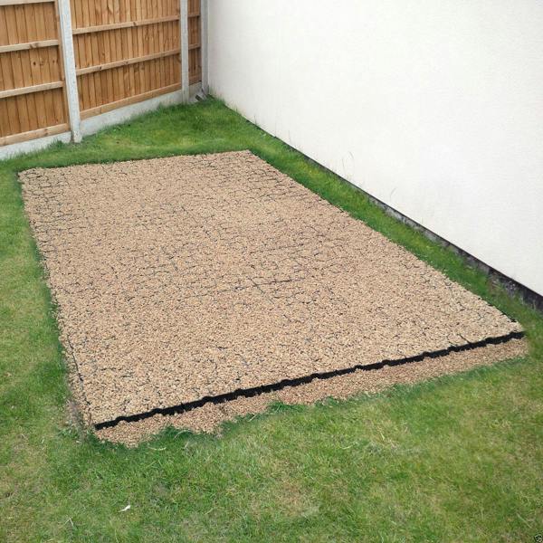 True Products TruePave Shed Base Kit - Interlocking Plastic Grids With Weed Fabric