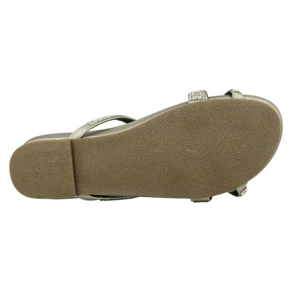 Spot On Ladies Spot On Diamante Flat Sandals