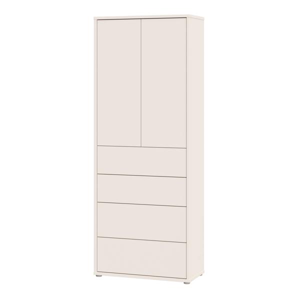 Furniture To Go Alice Springs Tall Storage Cabinet with Push-to-Open Doors & 4 Drawers in Sand