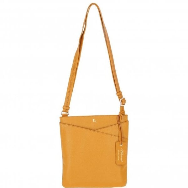 Ashwood Real Leather Zip Top Cross Body Bag: Curve