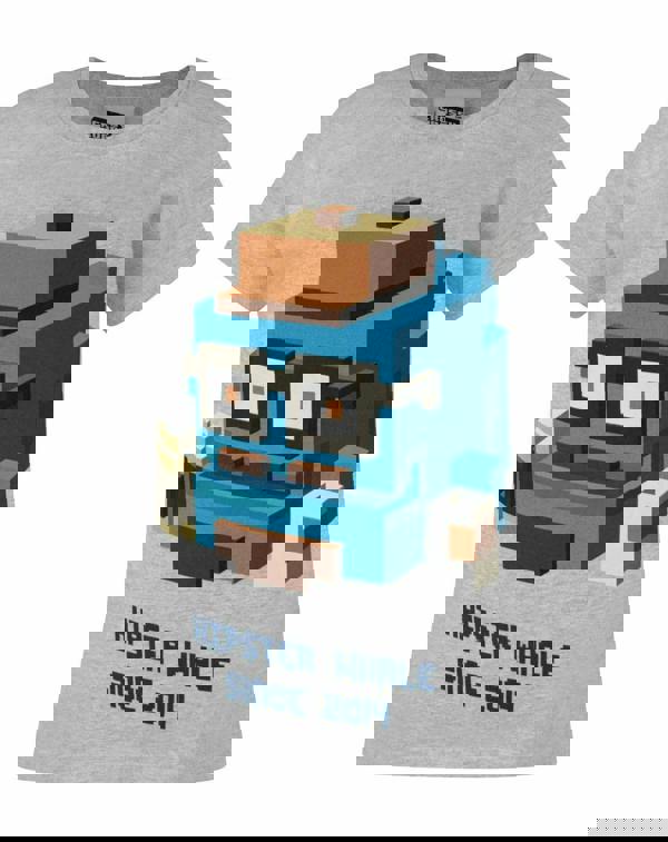 Crossy Road Girls Grey Hipster Whale Short Sleeved T-Shirt