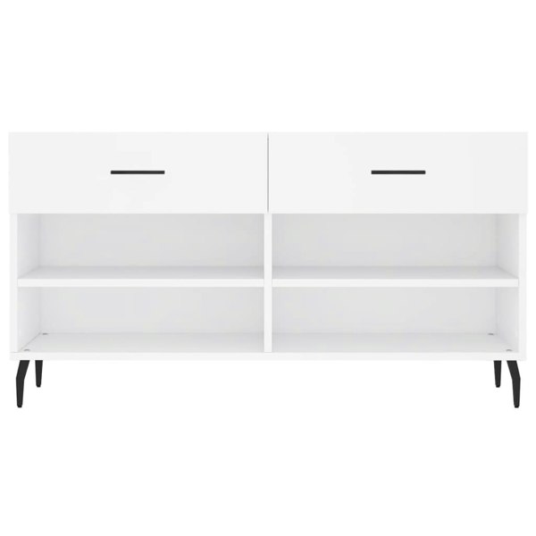 Berkfield Shoe Bench White 102x35x55 cm Engineered Wood