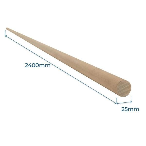 Snowdon Timber Hardwood Dowel Moulding, (Dia) 25mm (L) 2400mm