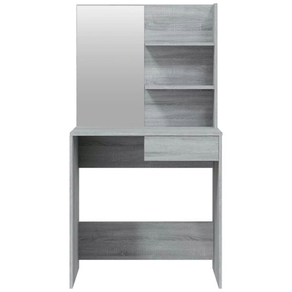Berkfield Dressing Table with Mirror Grey Sonoma 74.5x40x141 cm