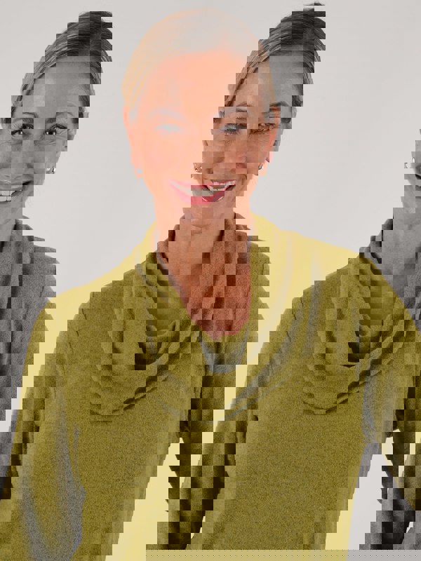 PennyPlain Tunic Cowl Neck Top- Forest