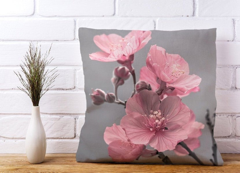 Warren Reed Delicate Pink Flowers Cushions