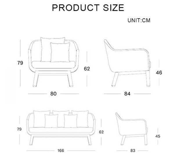 Julii Rattan Armchair, Two Seater Sofa, Outdoor Furniture-Weilai Concept-Weilai Concept