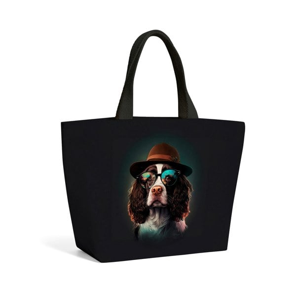 Warren Reed Springer Spaniel Dog Splashart Beach Shopper Tote Bag