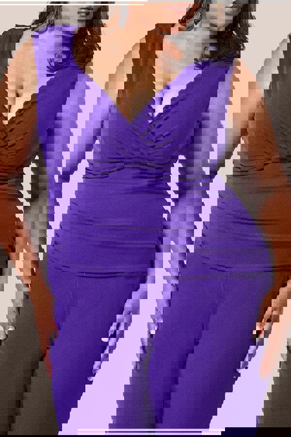 Bardot Scuba Jumpsuit - Purple TR113P