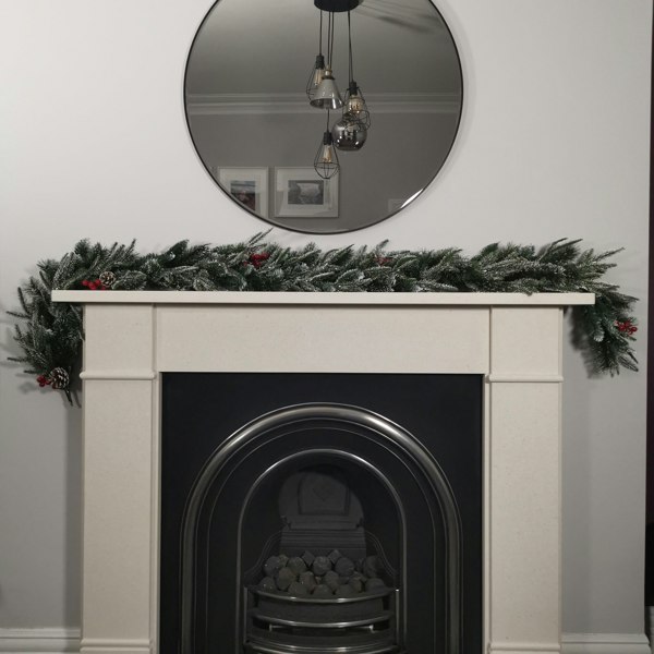 Samuel Alexander Premier 180cm (6ft) Festive New Jersey Christmas Garland PVC Tips With Berries And Cone