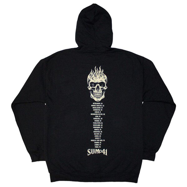 Sum 41 Tour 24 Pocket Logo And Skull Zipped Hoodie