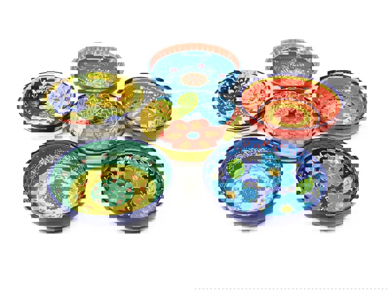 Set of 6 multi-coloured Spanish tapas bowls