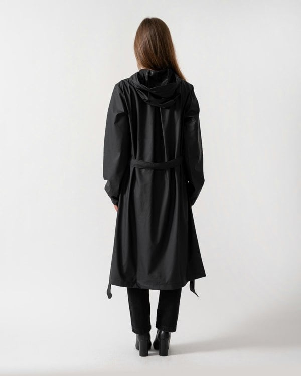 Rains Womens A-Line Longer Jacket - 01 Black