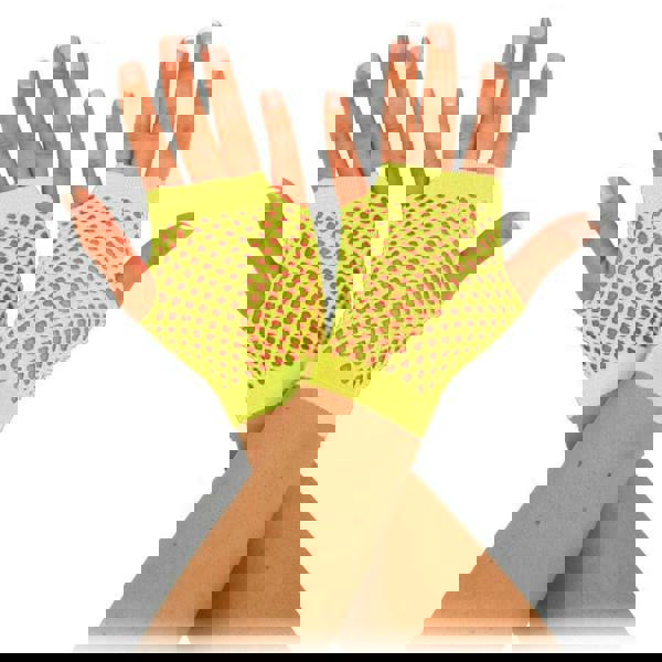 Bristol Novelty Unisex Adults Short Fishnet Gloves (1 Pair) - Neon Green - 