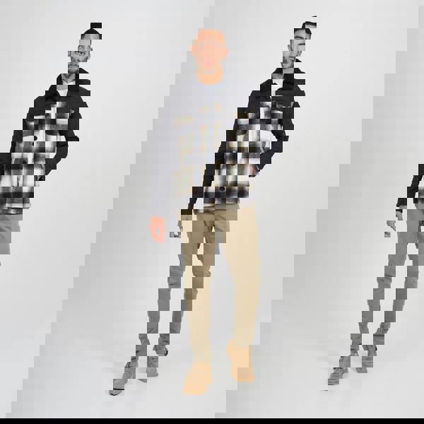 Brave Soul Black Sherpa Collar Checked Jacket - Black Image 3