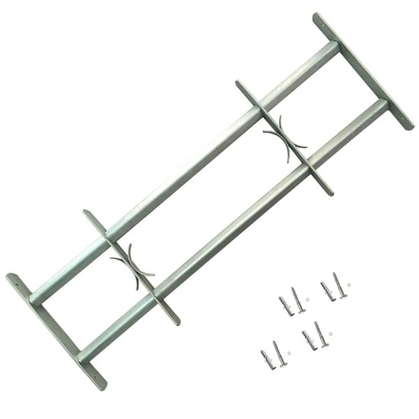 Berkfield Adjustable Security Grille for Windows with 2 Crossbars 1000-1500 mm