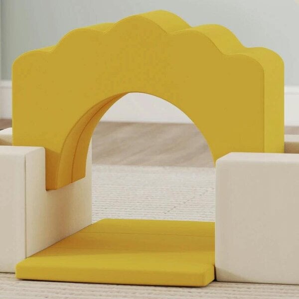 7 Piece Kids Soft Play Set with Detachable Cover, Baby Indoor Climb and Crawl Foam Toy for Toddlers, Yellow