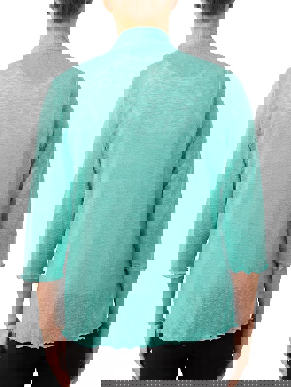 PennyPlain Open Front Shrug - Sea Green