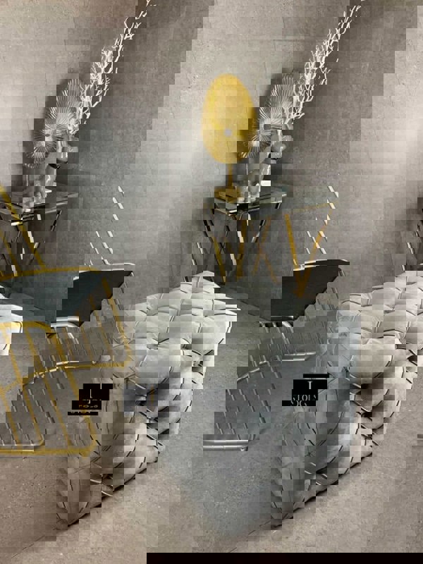 Grey Ottoman footstool