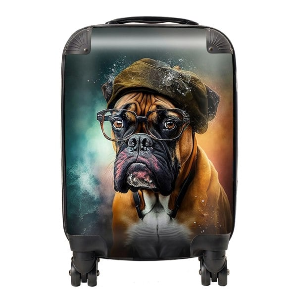 Warren Reed Boxer Dog Splashart Suitcase