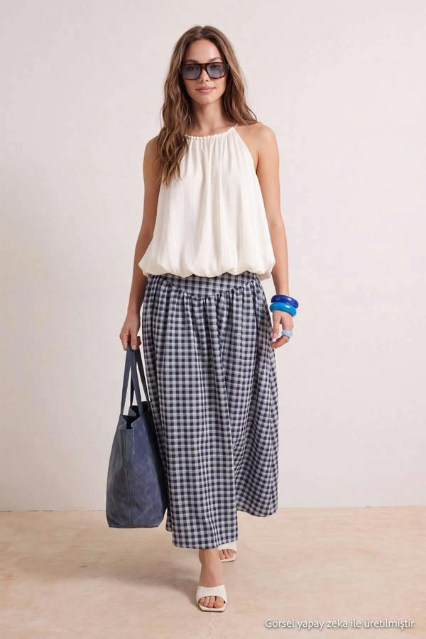 High Waist Ruffle Hem Maxi Skirt