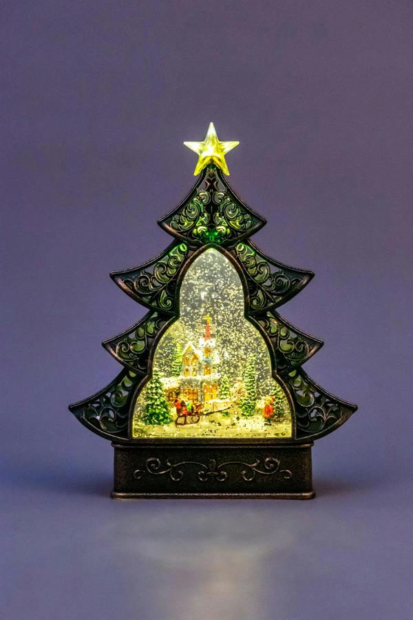 25cm Christmas Festive Nativity LED Lantern with Glitter Scene, Warm White Light and USB Power image 4