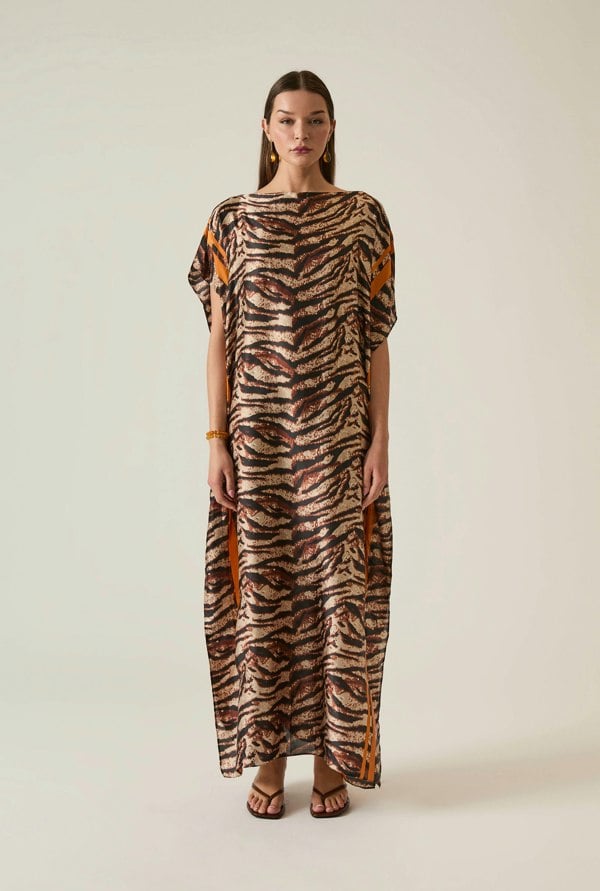 James Lakeland Zebra Print Maxi Kaftan