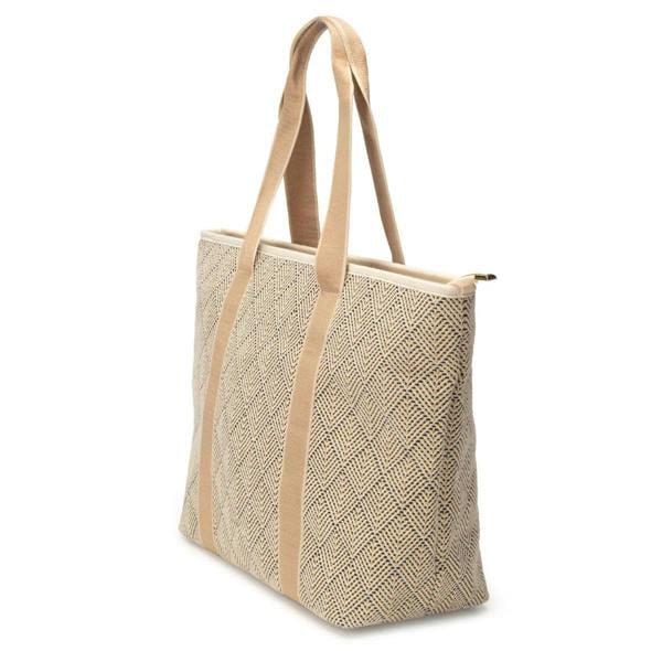Elie Beaumont Summer Tote - Black Geometric basket weave