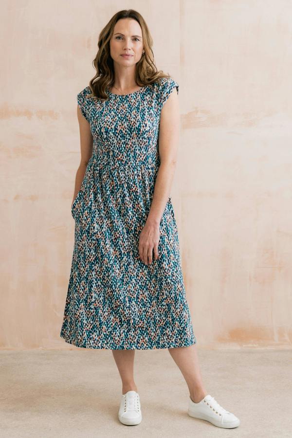Lily & Me Sway Organic Cotton Jersey T-Shirt Dress Restore Ocean