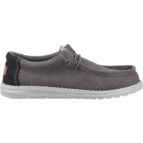 HEYDUDE Wally Workwear Polyester Blend Men's Granite Grey/Black Moccasins Shoes