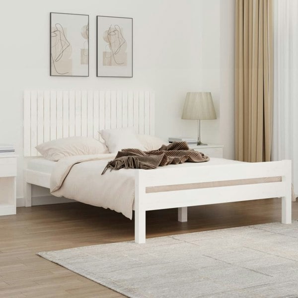 Berkfield Wall Headboard White 140x3x60 cm Solid Wood Pine