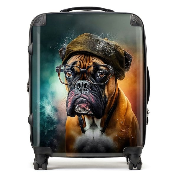 Warren Reed Boxer Dog Splashart Suitcase