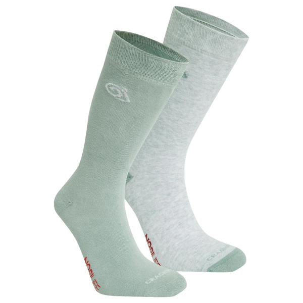 Craghoppers Unisex Adult Insect Repellent Socks (Pack of 2) - Soft Grey Marl/Lichen Green - 