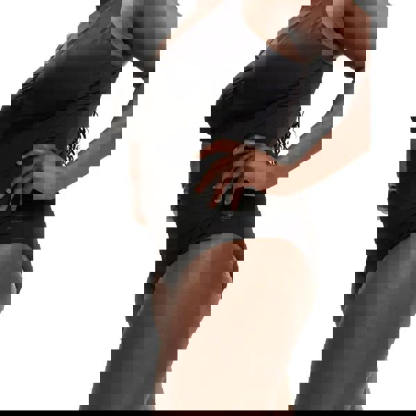 Black Speedo Shaping AquaNite plus size swimsuit with cutout design