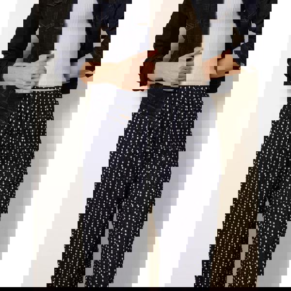 Blue Vanilla Spot Print Crinkle Wide Leg Trousers