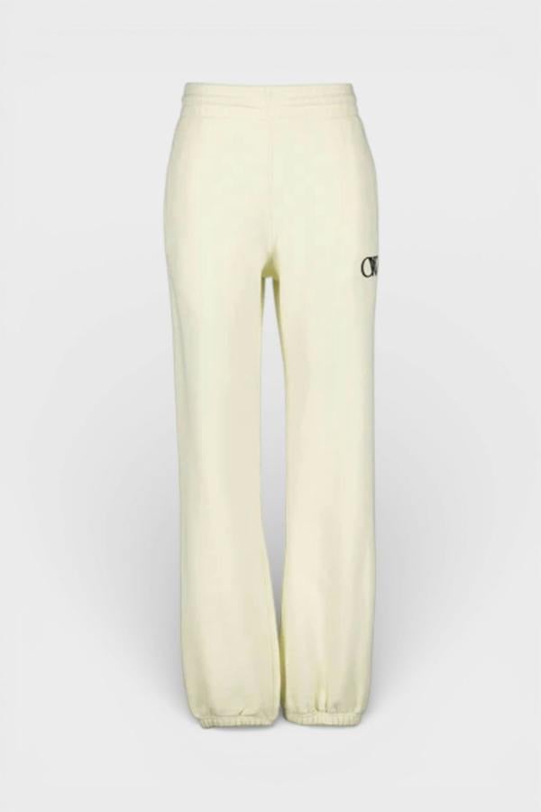 Off-White Flock Cuff Sweatpant Beige