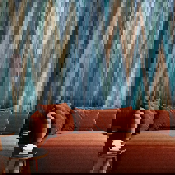 Origin Murals Ikat Zig Zag - Indigo Blue