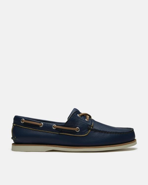 Timberland Mens Full Grain Leather Classic Boat Shoe - Dark Blue | CHO | Designer Mens Boat Shoes