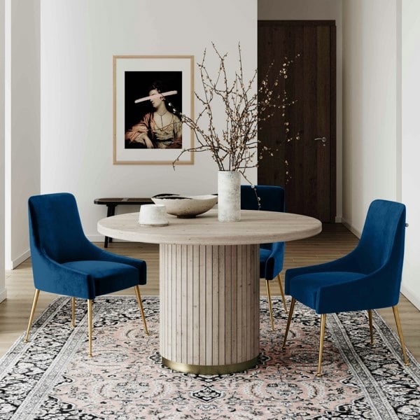 Furniture Edit Beatrix Navy Velvet Side Dining Chair