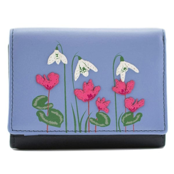 Mala Leather Snowdrop Floral RFID Small Trifold Purse