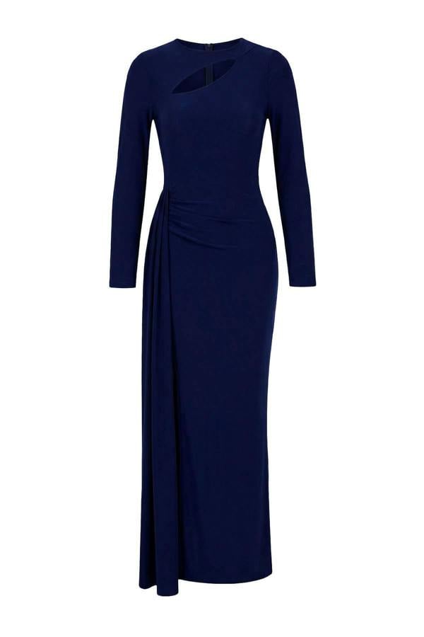 WOVCOR Maxi Evening Dress with Neckline Cut Out Detail