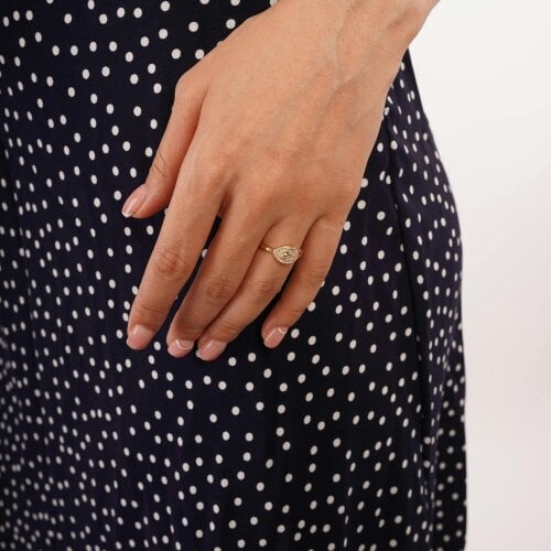 Spero London Sterling Silver Tennis Racket Ring