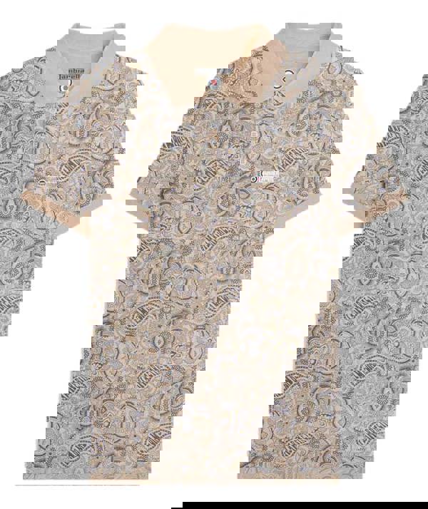 Lambretta Mens Classic Paisley Print Mod Retro Ska Casual Polo