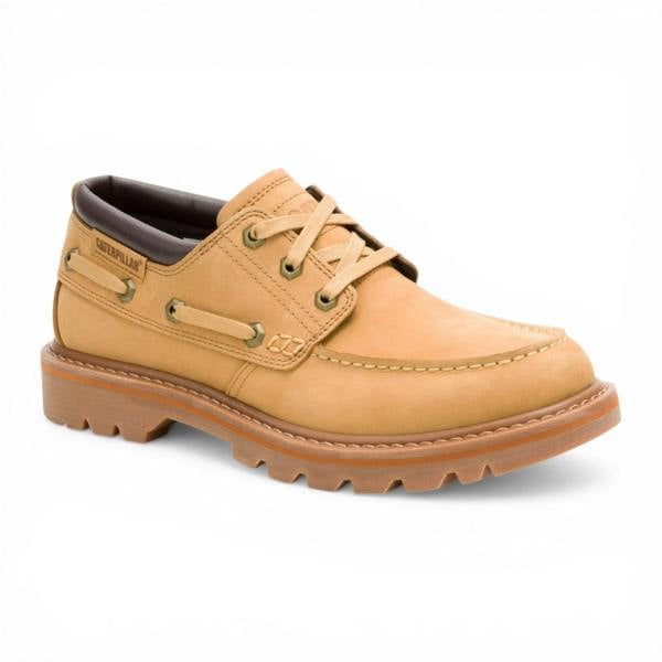 Caterpillar CAT (Caterpillar) Mens Honey Brown Leather Low-Cut Boots - Colorado Boat Lo