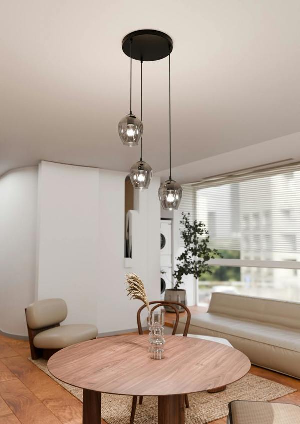 Emibig ISTAR Pendant lamp  3 x E27 Black with Graphite Shade